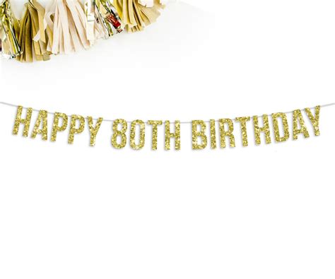 Happy 80th Birthday Banner 80th Birthday Party Decorations