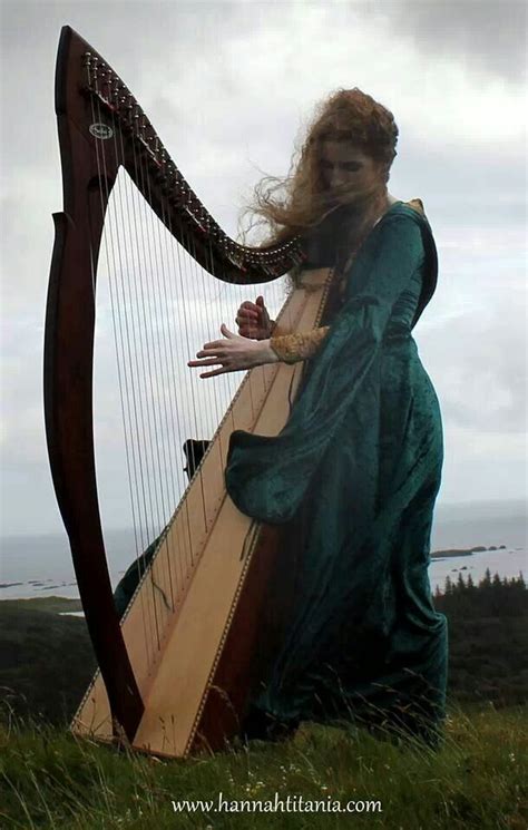 Hannah And Her Beautiful Harp Celtic Harp Harp Musical Art