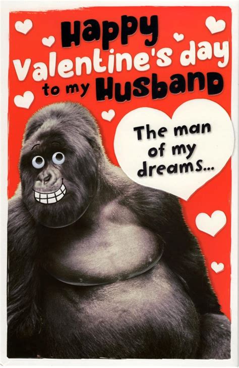 Husband Sexy Beast Gorilla Funny Valentines Day Card Cards