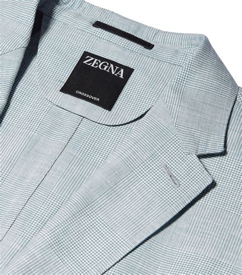 Zegna Blue Linen Blend Single Breasted Blazer Harrods Uk