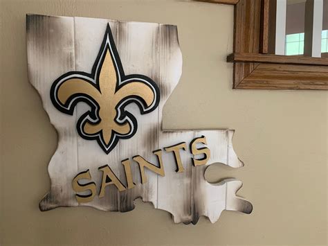 Handmade New Orleans Saints Wooden Sign Etsy