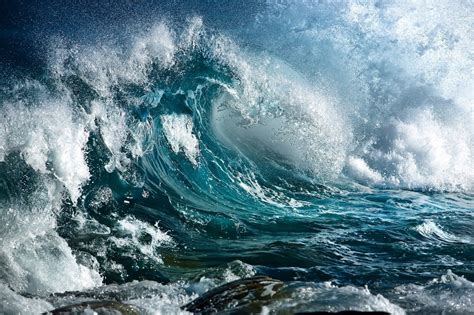 Big Waves Crashing Ocean Sea Surf Beach Wall Art Photo Print Premium
