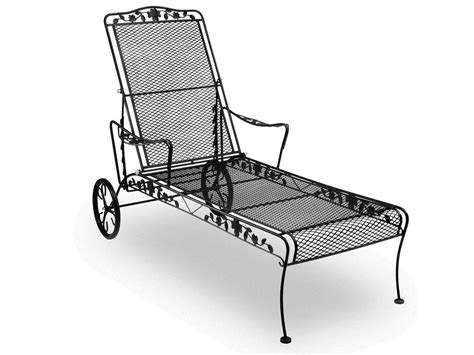 Brezza wicker reclining chaise lounge set with table wrought studio™ frame color: Meadowcraft Dogwood Wrought Iron Chaise Lounge | 7615400-01
