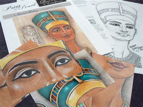 Queen Nefertiti Colored Pencil Pattern And Supplies Found At