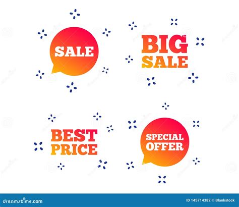 Sale Icons Special Offer Speech Bubbles Symbols Vector Stock Vector