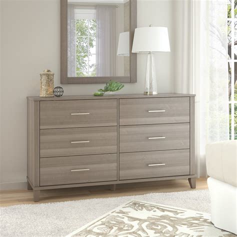 Bush Furniture Somerset 6 Drawer Dresser In Ash Gray Sts160agk