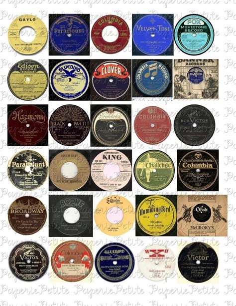 Vintage Record Labels Digital Download Collage Sheet Etsy