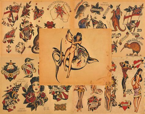 Buy Sailor Jerry Traditional Vintage Style Tattoo Flash 50 Sheets 11x14