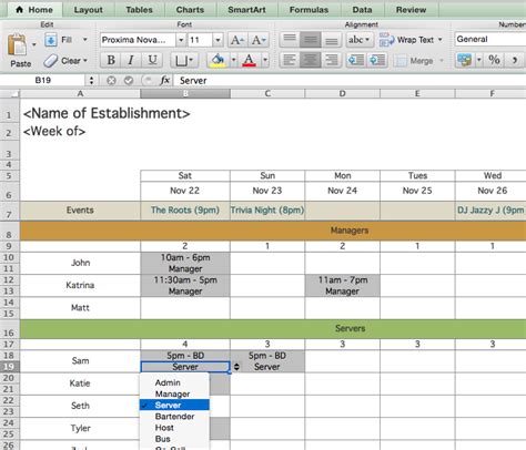 Restaurant Employee Scheduling Template For Excel 7shifts