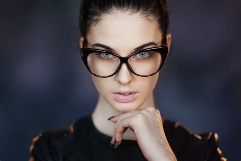 Women Eyes Face Alla Berger Brunette Portrait Glasses Fake Glasses Maxim Maximov Maxim