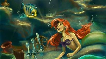 Mermaid Ariel Disney Cartoon Princess Underwater Ocean