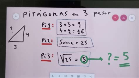 PitÁgoras En 3 Pasos Cálculo De La Hipotenusa Youtube