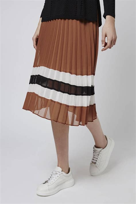 Stripe Hem Pleat Skirt New In This Week New In Skirts Fashion