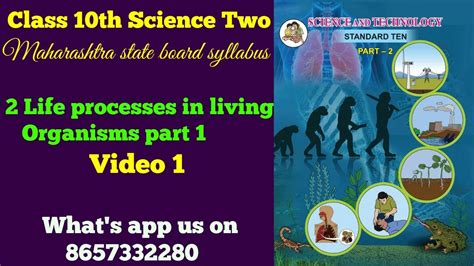 Life Processes In Living Organisms Class 10th Science Two Standard