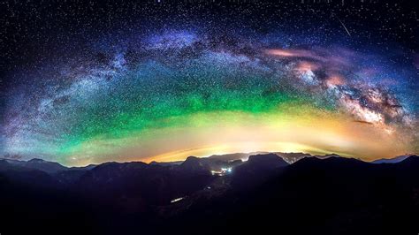 Milky Way Over The Rocky Mountains Ed Wallpaper Galaxy Wallpaper