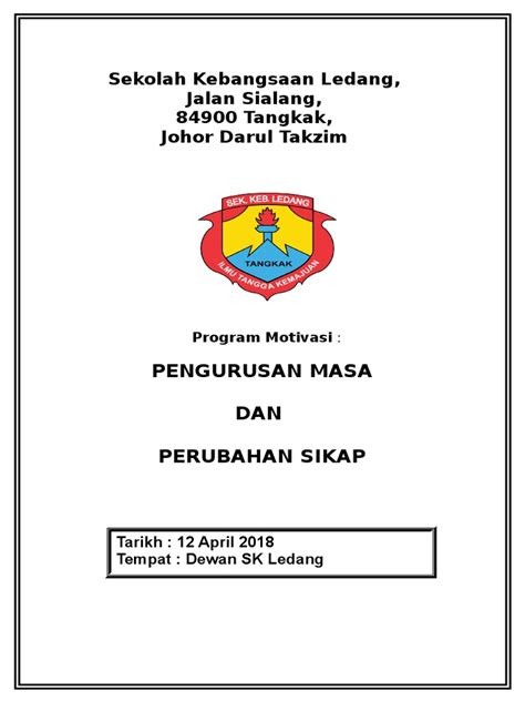 Program transisi tahun 1 2015. Kertas Kerja-Program-Motivasi Tahun 6 2018