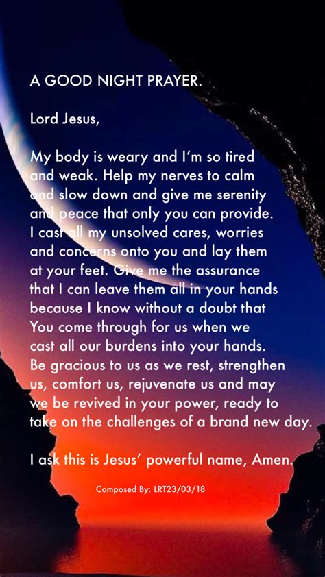 A Good Night Prayer For When Youre Tired And Weary Good Night