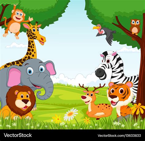 Jungle Safari Cartoon Images Cartoon Jungle Dieren Set Download