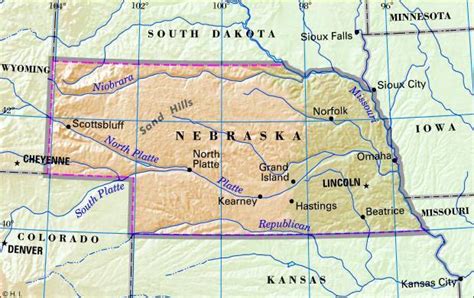 Map Of Nebraska Cities And Towns
