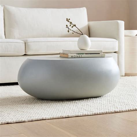 Indooroutdoor Pebble Oval Coffee Table 36 West Elm Concrete