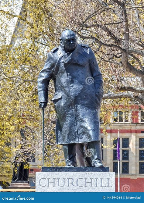 Winston Churchill Monument In City Of Westminster London Uk Editorial