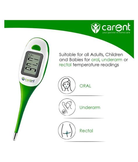It has digital thermometer to check fever and test medical. carent Digital Thermometer 30 Sec Read With Fever Alarm ...
