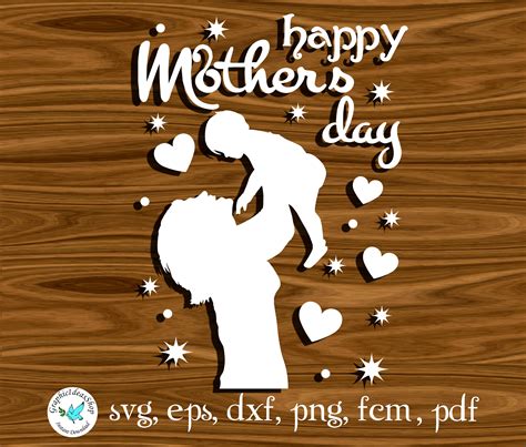 Feliz Día De La Madre Svg Silhouette Cortar Archivo Para Etsy