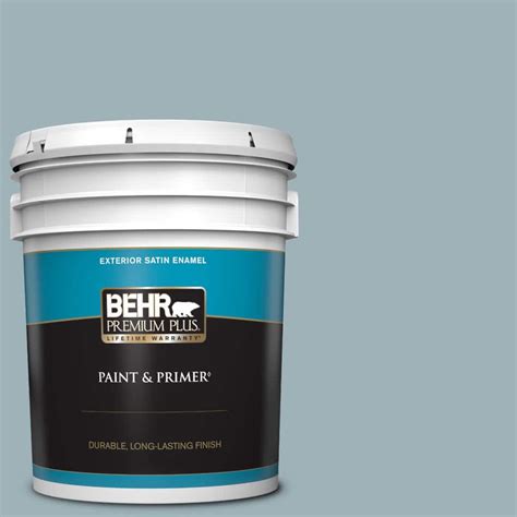 Behr Premium Plus 5 Gal 540e 3 Blue Fox Satin Enamel Exterior Paint