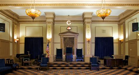 It can be a room or a building in which freemasons meet. Humboldt Lodge Room - Masonic Homes