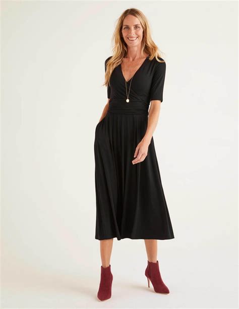 Kassidy Jersey Midi Dress Black Boden Womens Work Dresses ~ Nicdegrootart