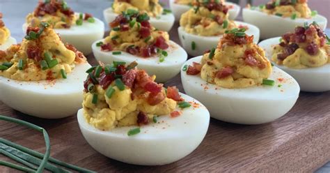 Arrange the whites on a serving plate. These are the Best Low-Carb Deviled Eggs with Bacon | Hip2Keto