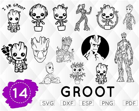 GROOT SVG Baby Groot Svg I Am Groot Svg Guardians Galaxy Svg