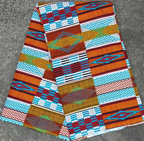 African Multicolored Kente Print Fabric