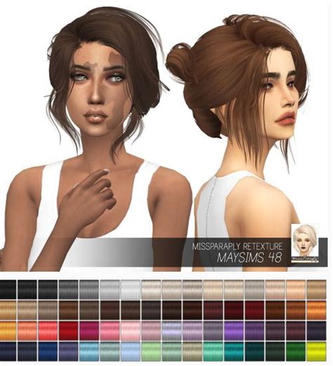 Miss Paraply Maysims 48 Solids • Sims 4 Downloads Sims Hair Sims 4