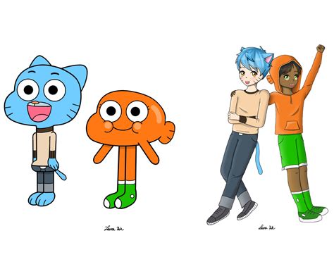 Gumball And Darwin As Anime Qwertyismyname Illustrations Art Street