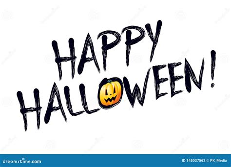 Happy Halloween Typography Spooky Font Stock Illustration