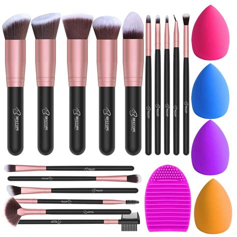 Bestope Makeup Brushes 16pcs Makeup Brushes Set With 4pcs Beauty Blender Sponge And 1 Brush