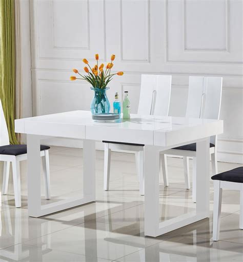 Buy At Home Laura Dining Room Set 7 Pcs In White Wood Wood Veneers Online