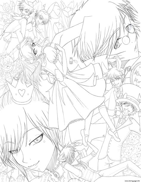Wonderland Anime Coloring Pages Printable