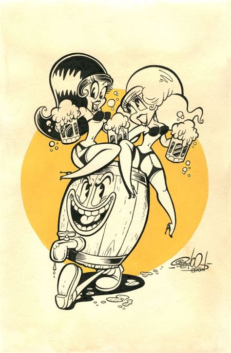 Shawn Dickinson Barrel Beauties Vintage Cartoon Retro Cartoons Cartoon Drawings