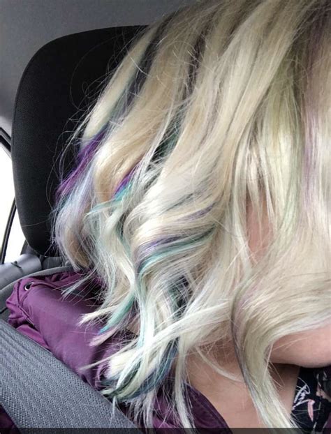Teal And Purple With Blonde Highlights Hair In 2020 Hair Highlights