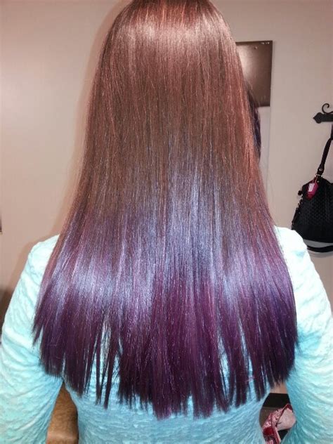 Dark Brown Hair Dip Dyed Purple Hairspiration