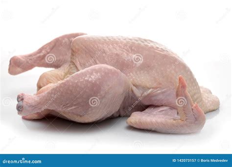 Raw Naked Chicken On White Background Stock Image Image Of Naked