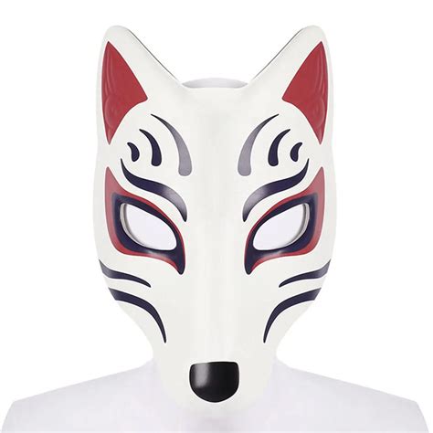 Amosfun Fox Mask Japanese Kabuki Kitsune Masks For Men Women Children