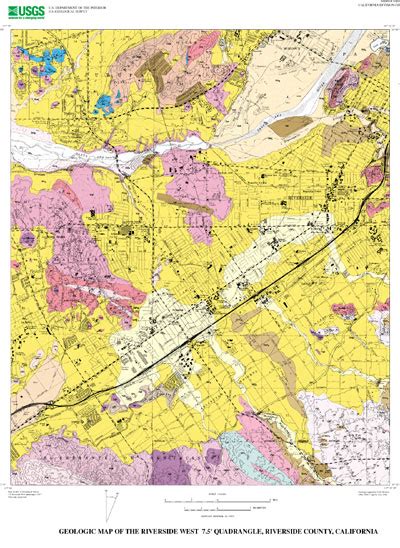 Geologic Map Of The Riverside West 75 Quadrangle Riverside County