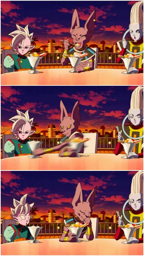 Whis had helped her give birth when her water broke 4 minutes ago. Whis, Lord Beerus, and Supreme Kai Shin | Dragon ball ...