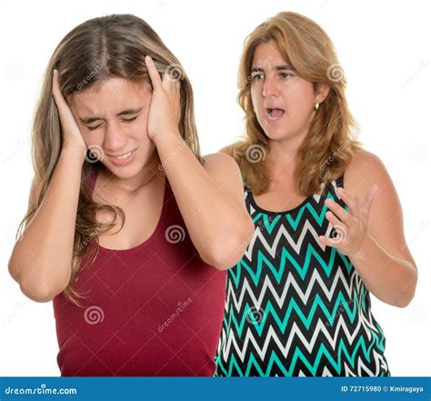 Mother Yelling At Her Teenage Daughter Stock Photo Image Of Person