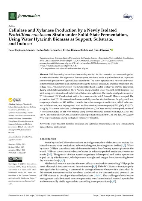 Pdf Cellulase And Xylanase Production By A Newly Isolated Penicillium Crustosum Strain Under