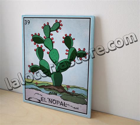 Canvas El Nopal Loteria Card Stretched And Ready To Hang Etsy