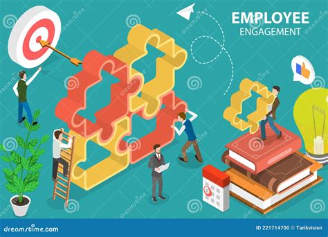 3d Isometric Flat Vector Conceptual Illustration Of Employee Engagement